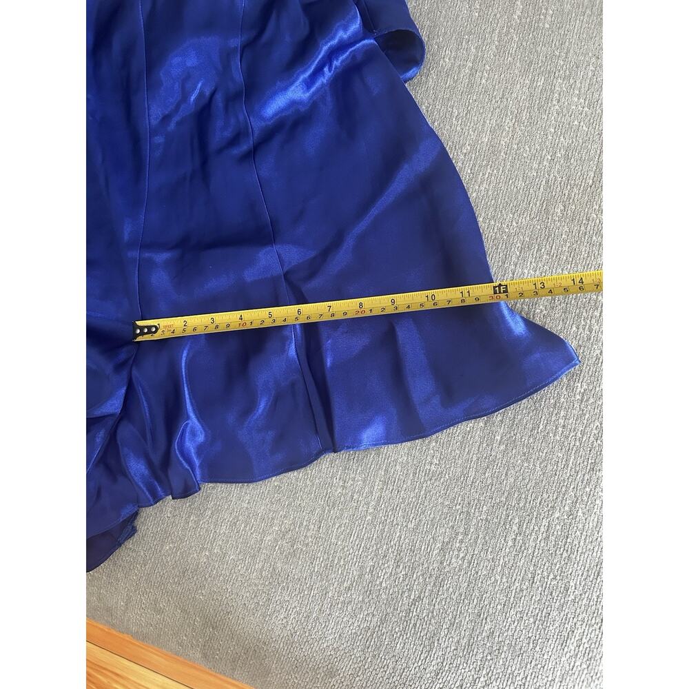 Cacique Blue  Satin Teddy Romper Lingerie SZ L Whimsigoth Fairy - Picture 8 of 11
